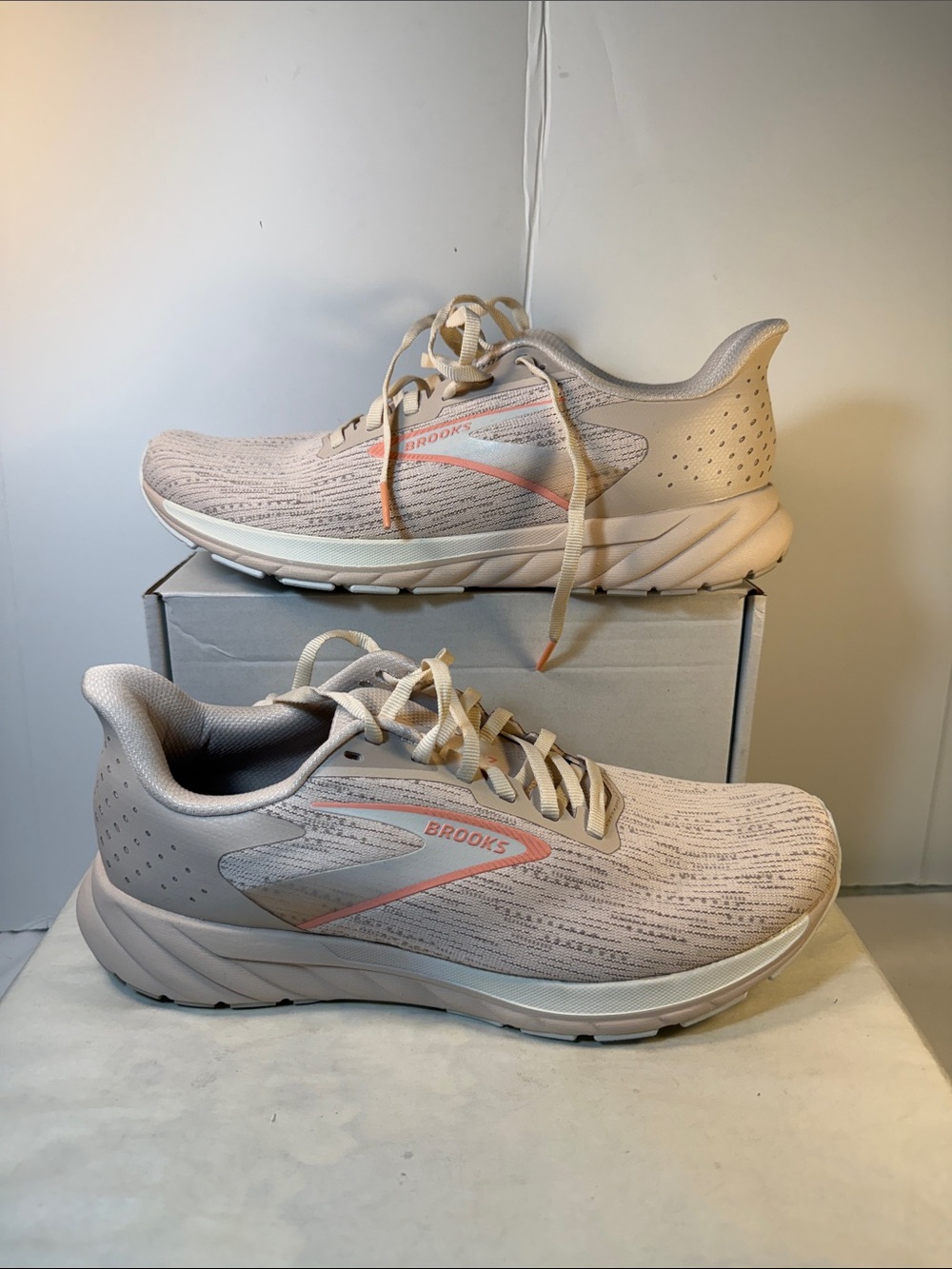 Brooks Women's Light Pink Beige Road Running Sneakers